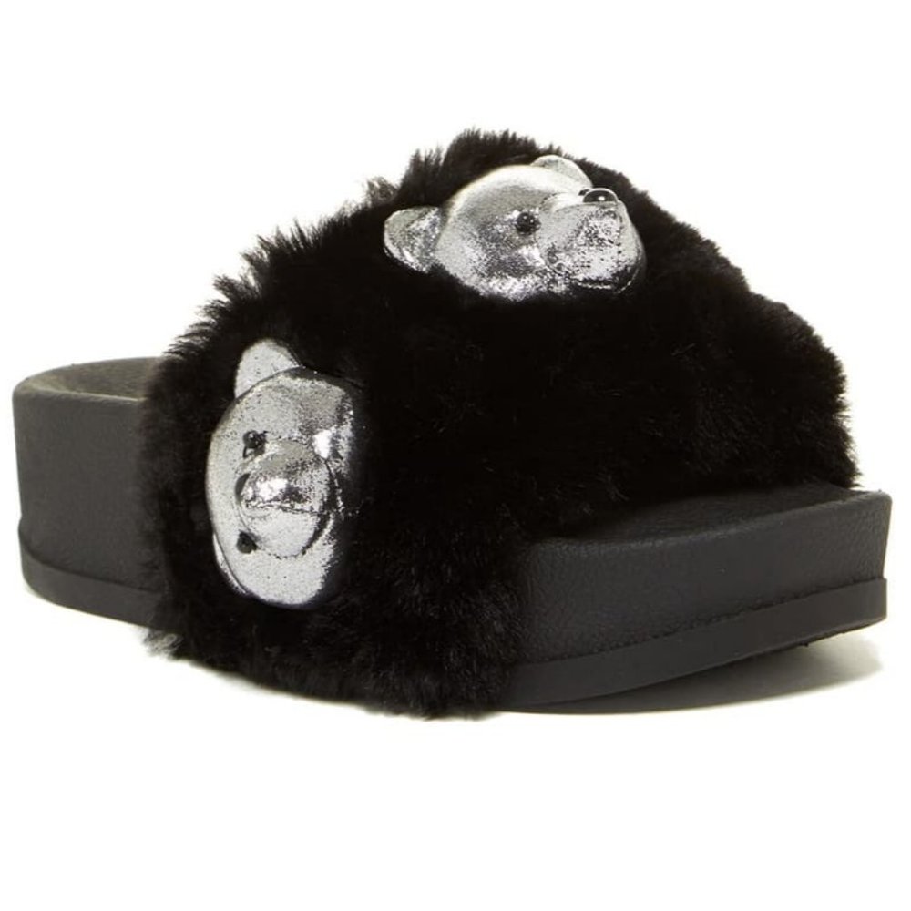 Jeffrey Campbell Edie Faux Fur Slide Sandal 7 NEW